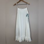 Johnny Was  LA JWLA White Embroidered Babydoll Midi Dress size Large $178 Photo 2