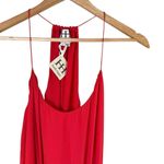 Haute Hippie NWT  Red Silk Racer Back Belted Mini Dress Handkerchief‎ Hem, Large Photo 3