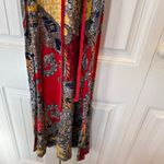Lucky Brand  Red Paisley Belted Maxi‎ Dress Size Small Photo 3