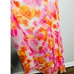 SAU LEE Bright Pink Floral Plunge Neckline Super Wide Leg Juliana Jumpsuit 2 Photo 11