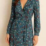 & Other Stories & Other Stories Blue Feather Print Long Sleeve Mini Dress Photo 0