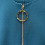 Calvin Klein  Teal Sleeveless Stretch Crepe Front‎ Zip Sheath Dress Size 10 Photo 3