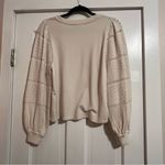 Splendid #179  LILIANA CREAM WHITE SAND SWEATER KNIT SLEEVES TOP SIZE MEDIUM Photo 5