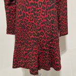 Lipsy London New Lipsy Animal Print Square Neck Mutton Long Sleeve Mini Dress Red Size 8 Photo 12