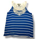 Lane Bryant NWOT  Royal Blue Striped Crotchet Razorback Tank Top Size 16 Photo 1