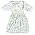 Trina Turk Ivory Empire Waist Midi Dress Silk Lined Short Sleeve Size 4 Photo 0