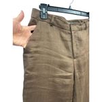 Lauren Ralph Lauren Women's Lined Brown Linen Wide Leg Dress Pants Size 6P Photo 5