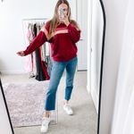 THE GREAT Maroon Striped Crewneck Sweatshirt Red Size M Photo 10