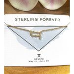 NWT Sterling Forever Gemini Constellation Necklace Gold Photo 2