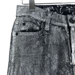 7 For All Mankind Jeans Womens 25 Silver Metallic Lace Skinny Glam Rocker Skater Photo 2