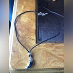 White Buffalo Turquoise Sterling Silver Leather Necklace Black Photo 4