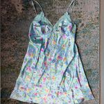 Vintage 90s Y2K Secret Treasures blue floral lace short slip dress, size small Photo 0