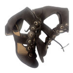 Christian Dior Dior Paris Black Suede Leather Lace Up Open Toe Heels Women's Size 38.5 Photo 0