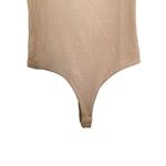 Shop Stevie Tan Soft Short Sleeve Fitted Bodysuit One Piece Medium Brown Photo 3