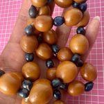 Lucky Brand  Elegant Brown & blue flowy Beaded Necklace 28” Photo 4