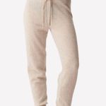 Brodie Cashmere NWT BRODIE- Tapered Cashmere Joggers Oatmeal Casual Sweatpant Athleisure Comfort Photo 0