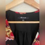 Madewell  Black and Red Floral Wrap Blouse Photo 4