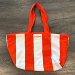 Lancôme Red & White Striped Beach Terry Cloth Tote Bag Photo 0