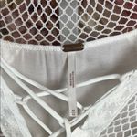 Free People  Cream Lace-Up Blouse A0198 Photo 2