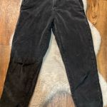 ZARA Corduroy Pants Women's 20 Black Gray Relaxed Straight Leg High Rise Photo 2