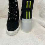 Sorel Brex leather & faux shearling block heel lace up bootie size 7 NIB combat Photo 5