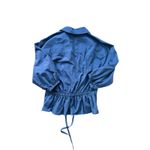 Cara Cara Allegra Top Women's Blouse Top XS Navy Blue Peplum Photo 5