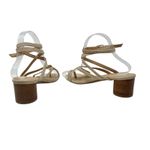 Anthropologie  Quinn Strappy Heels Lace-Up Sandals Shoes Beige Tan Size‎ 7.5 Photo 10