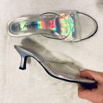 Fanfares Vintage  iridescent rainbow silver heels Photo 1