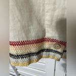 C&C California  100% Linen Top | Boho Striped Trim Button-Back Blouse | Size M Photo 4