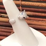 Panther .925 Sterling CZ Pave Ring Size 6 Silver Photo 2