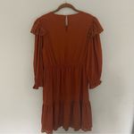 A New Day Clay Prairie Dress Knee Length Terracotta Orange Size Medium Photo 3