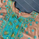 Indian Pakistani 3 Piece Embroidery Printed Light Brown Shalwar Kameez Sz M Size M Photo 7