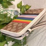 Coach Dempsey Large Phone Wallet In Signature Jacquard With Rainbow CJ660 Photo 2