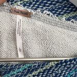 Free People  Catalina Mixed Media Pullover Top Blue Sz Large Photo 4