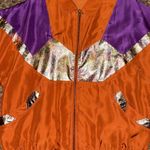 VINTAGE EURO JOY PARIS 100% SILK ZIP UP JACKET Orange Photo 2
