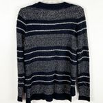 RACHEL RACHEL ROY Black Fringed Striped Long Sleeves Sweater, Size Medium Photo 9