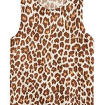 J.Crew NWT Cashmere Crewneck Sweater Shell in Muslin Brown Leopard Print S Photo 0