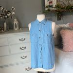 CHAPS Denim Shirt Summer Beach Button Down Front  Womens Small Photo 3