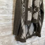 Hannah Womens L Sweater Open Cardigan Gray Southwestern Aztec Scarf Collar Size L Photo 4