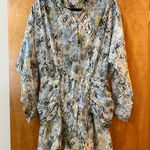 IRO  Paris Deniz Ruched Printed Cotton Mini Dress Green Designer NWT 38 MSRP $400 Photo 0