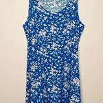 Draper James  Intimates Blue Floral Sleeveless Ruffle Hem Dress Size L/XL Photo 2