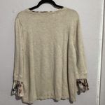 Chico's Chico’s Tan Knit Pullover Sweater Top With Floral Accents Photo 3