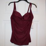 Fashion world | twist front burgundy tankini Red Size M Photo 2