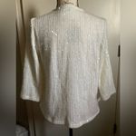 🌞NWOT Alfred Dunner White Sequin 3/4 Sleeve with Detachable Necklace Sweater #W Silver Size undefined Photo 7