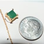 NIP Trades Of Hope Gold Tone Emerald Green Dainty Square Post Earrings/Necklace Photo 2