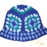 AQUA  Acrylic Granny Square Crochet Bucket Beanie Hat Blue Green Cozy Festival Photo 0