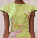 FEHAUTE Green Floral Embroidered Cap
Sleeve Slit Sheath Maxi Dress size 4 Photo 3