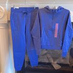 Jogging Suit Sweatshirt Scuba Neck Sweatpants Cotton Fleece Hoodie Joggers Small Photo 3