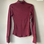 Free People NWT We The Free JOJO Long Sleeve Mock Neck knit Top Size S Burgundy Photo 3