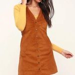 Free People  Rolling Thunder Burnt Orange Corduroy Mini Dress XS Photo 0